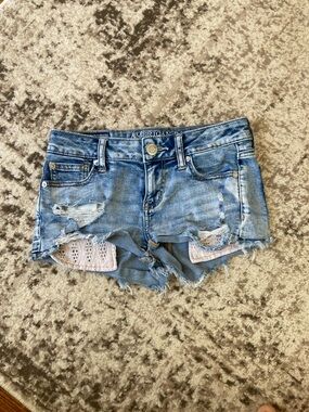 American eagle shortie jean shorts 0